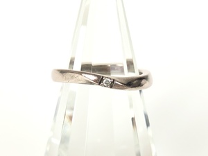 ヨンドシー　4℃　1Pダイヤモンド　リング　指輪　サイズ8号　ピンクシルバー　YAS-2801