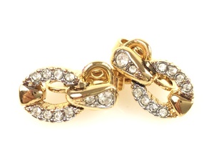  Nina Ricci NINA RICH ring rhinestone design earrings Gold color YAS-4212