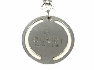 グッチ　GUCCI　ラウンドプレート　ロングチェーン　ネックレス　幅2.6cm　シルバー925　YAS-8806