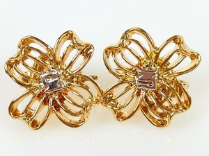  beautiful goods Nina Ricci NINA RICCI Logo flower earrings Gold color × silver color YAS-4094