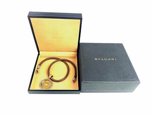  BVLGARY BVLGARI ton do Heart necklace choker 750YG/ yellow gold SS| stainless steel 12.7g leather code YAS-5888