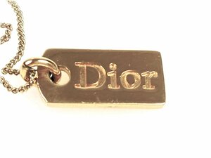 クリスチャン・ディオール　Christian　Dior　ロゴプレート　フレンチロープチェーン　ネックレス　ゴールドカラー　YAS-9402