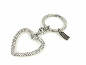  Coach COACH Heart × rhinestone key ring key holder silver color YAS-9666