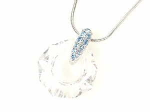 美品　スワロフスキー　SWAROVSKI　クリスタル　リング　スネークチェーン 　ネックレス　リング直径2cm　YAS-8938