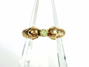 クリスチャン・ディオール　Christian Dior　ヴィンテージ　リボン　1Pストーン　リング　指輪　サイズ8～9号　750/YG　2.2g　YAS-11043