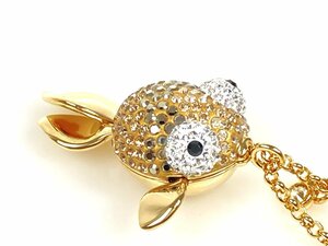 美品　スワロフスキー　SWAROVSKI　クリスタル　魚　金魚　Lychee Small　ロングチェーン　ネックレス　ペンダント　YAS-6097