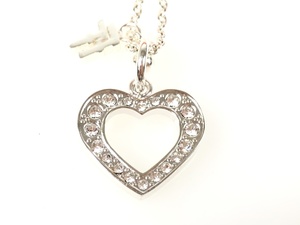  beautiful goods Folli Follie Folli Follie rhinestone Heart necklace silver color YAS-5121
