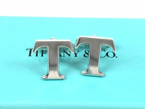  Tiffany TIFFANY T Logo cuffs cuff links width 1.5cm silver 925 YAS-8421