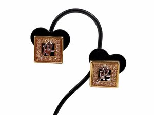  Nina Ricci NINA RICCI NR Logo square rhinestone earrings Gold color × silver color YAS-10636