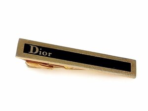 クリスチャン・ディオール　Christian Dior　ロゴ　ネクタイピン　ブラック×ゴールドカラー　YMA-1576