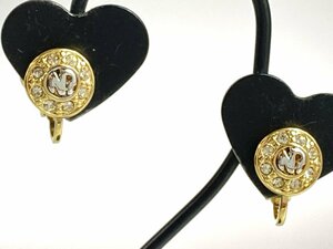  Nina Ricci Nina Ricci earrings round | circle rhinestone width 0.9cm Gold color YAS-10652