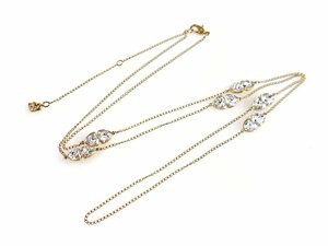 スワロフスキー　SWAROVSKI　クリスタル　ロングチェーン　ネックレス　チェーン:84cm　ゴールドカラー　YAS-10565