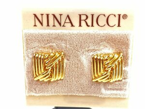  Nina Ricci NINA RICCI square earrings Gold color YAS-10475