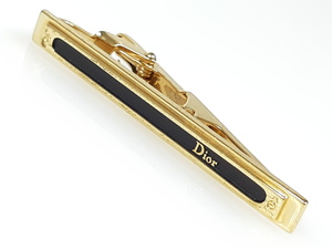 クリスチャン・ディオール　Christian Dior　ロゴ　ネクタイピン　ブラック×ゴールドカラー　YMA-461