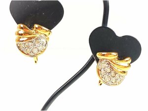  beautiful goods Nina Ricci NINA RICCI banana motif earrings rhinestone Gold color YAS-10075