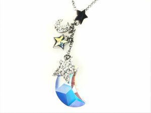 スワロフスキー　SWAROVSKI　ムーン　月　星　クリスタル　ネックレス　ペンダント　シルバーカラー　　YAS-5987