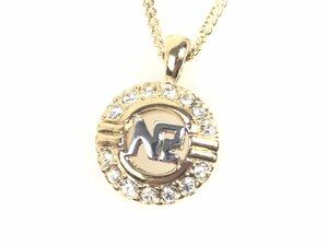  Nina Ricci NINA RICCI NR Logo rhinestone necklace Gold color × silver color YAS-9817