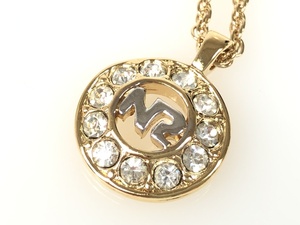  Nina Ricci NINA RICCI NR Logo necklace rhinestone Gold color × silver color YAS-2968