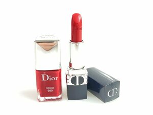 未使用　クリスチャン・ディオール　Christian・Dior　ルージュ　ディオール　999S　サテン/ヴェルニ　999 ネイルカラー 2点　KES-2069　