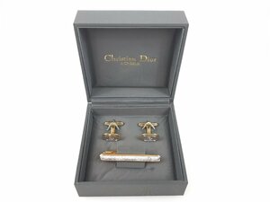 クリスチャン・ディオール　Christian Dior　ネクタイピン　カフス　セット　シルバーカラー×ゴールドカラー　YMA-1091