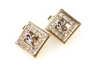  Nina Ricci NINA RICCI Logo / rhinestone earrings silver color × Gold color YAS-4862