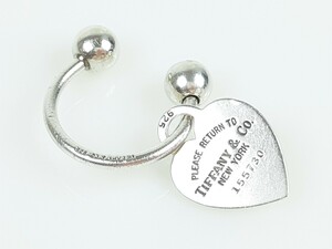  Tiffany TIFFANY возврат tu Heart plate кольцо для ключей брелок для ключа серебряный 925 YAS-4332