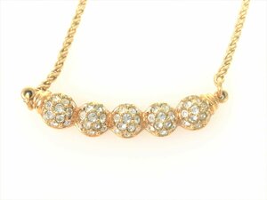 スワロフスキー　SWAROVSKI　クリスタル　５連　デザインネックレス　ゴールドカラー　YAS-8775