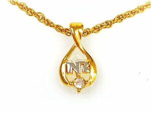  Nina Ricci NINA RICCI NR Logo 1P Stone chain necklace Gold color YAS-9840