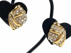  Givenchy GIVENCHY rhinestone earrings Gold color YAS-11130