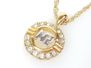  beautiful goods Nina Ricci NINA RICCI Logo rhinestone necklace silver color × Gold color YAS-5320