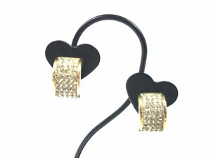 ji van si.GIVENCHY rhinestone hoop earrings width 0.8cm Gold color YAS-9944