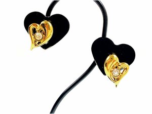  Nina Ricci NINA RICCI Heart 1P Stone earrings Gold color YAS-9758