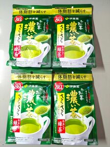 伊藤園　おーいお茶 濃い茶 さらさらパウダーティー 80g ４袋