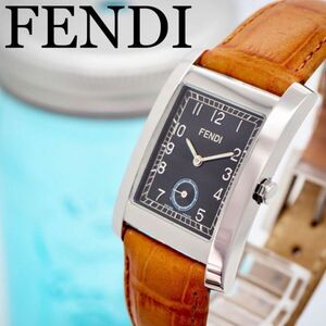 148 FENDI Fendi clock men's wristwatch box attaching square black 