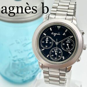 214 agns b アニエスベー時計　メンズ腕時計　ブラック　クロノグラフ