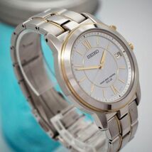 336 SEIKO セイコー時計　電波ソーラー時計　メンズ腕時計　ホワイトシェル_画像2