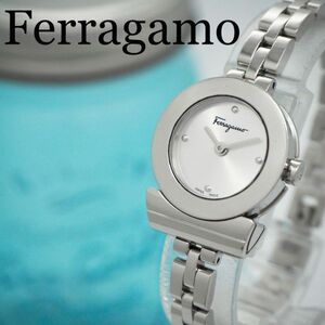 621[ beautiful goods ] Ferragamo gun chi-ni lady's wristwatch box, accessory attaching silver 