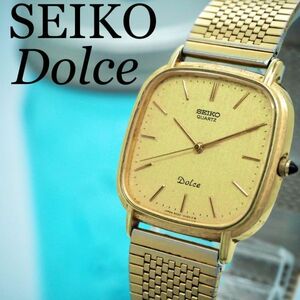 7 SEIKO DOLCE Dolce clock men's wristwatch Japanese paper face Gold 