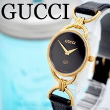 89 GUCCI グッチ時計　レディース腕時計　ブラック　アンティーク　希少_画像1