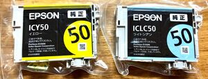 エプソンプリンター用インクカートリッジ　純正　イエローICY50 ライトシアンICLC50