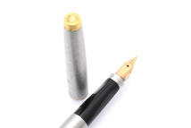 PARKER 75 パーカー ペン先14K カートリッジ式 シルバー 万年筆 筆記用具 ■24228_画像9