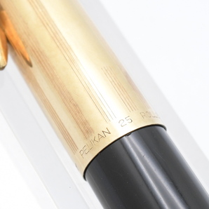 PELIKAN 25 ROLLED GOLD DOUBLE L カートリッジ式 万年筆 ブラック×ゴールド ■24227の画像7