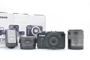 Canon EOS M + 18-55mm F3.5-5.6 IS STM + 22mm F2 двойной zoom комплект Canon с ящиком 