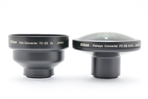 Nikon Tele Converter TC-E2 2x + Fisheye Converter FC-E8 0.21x ニコン テレコンバーター フィッシュアイ カメラアクセサリ ■24811