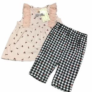 95cm 2点セット セットアップ トップス レギンス さくらんぼ 女の子 新品 未使用 タグ付き ベビー キッズ 子供服 夏服