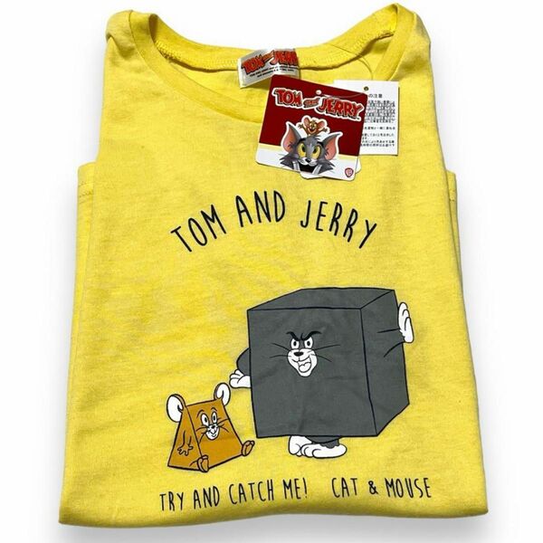 150cm トップス Tシャツ 半袖 イエロー 黄色 トム ジェリー 女の子 キッズ 新品 未使用 タグ付き トムジェリ 子供服