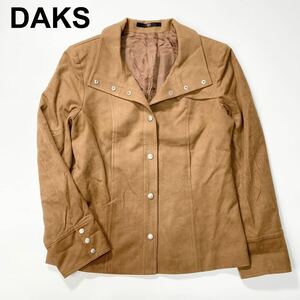 DAKS ダックス ジャケット スエード ブラウン 42 レディース B52413-98