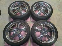 【希少品/クロームメッキ/3P】 クレンツェ ケルベロス 18×8J/9J +38/+38 5H114.3 ハブ径73mm　ROTalla RADIAL F107　235/40R18 245/40R18 _画像1