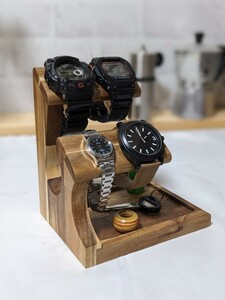 ウォッチスタンド・トレイ　腕時計スタンド (W2)　ハンドメイド
