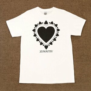 送料無料 新品 ZEMAITIS T-SHIRTS HEART WHT M ゼマイティス 半袖 Tシャツ メンズ Mサイズ 白 ホワイト コットン100% ロックT ハート